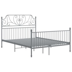 vidaXL Estructura de cama de metal gris 140x200 cm