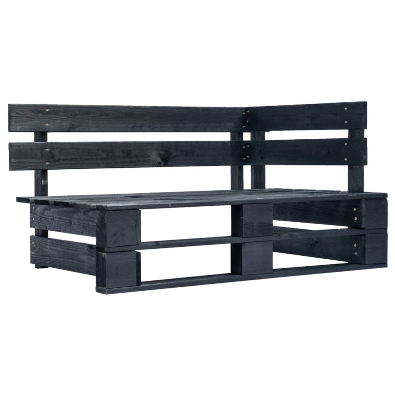 vidaXL Banco esquinero de palés para jardín madera negro vidaXL Banco esquinero de palés para jardín madera negro