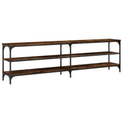 vidaXL Mueble TV metal y madera contrachapada roble humo 180x30x50cm