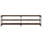 vidaXL Mueble TV metal y madera contrachapada roble humo 180x30x50cm vidaXL Mueble TV metal y madera contrachapada roble humo 180x30x50cm