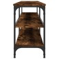 vidaXL Mueble TV metal y madera contrachapada roble humo 180x30x50cm vidaXL Mueble TV metal y madera contrachapada roble humo 180x30x50cm