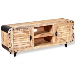 vidaXL Mueble para la TV de madera de mango rugosa 120x30x50 cm
