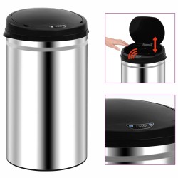vidaXL Cubo de basura con sensor automático 40 L acero inoxidable