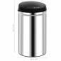 vidaXL Cubo de basura con sensor automático 40 L acero inoxidable vidaXL Cubo de basura con sensor automático 40 L acero inoxidable