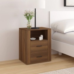 vidaXL Mesita de noche madera contrachapada marrón roble 50x36x60 cm
