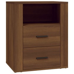 vidaXL Mesita de noche madera contrachapada marrón roble 50x36x60 cm