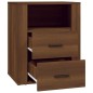 vidaXL Mesita de noche madera contrachapada marrón roble 50x36x60 cm