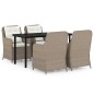 vidaXL Juego de comedor de jardín 5 piezas con cojines marrón