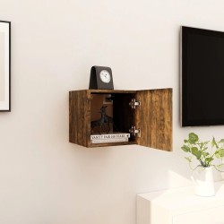 vidaXL Mueble para TV de pared color roble ahumado 30,5x30x30 cm