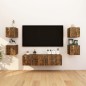 vidaXL Mueble para TV de pared color roble ahumado 30,5x30x30 cm
