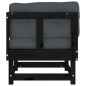 vidaXL Sofá esquinero con cojines madera maciza de pino negro