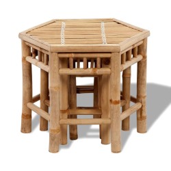 vidaXL Taburetes de jardín 3 unidades de bambú