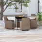 vidaXL Juego de comedor de jardín 5 piezas con cojines marrón vidaXL Juego de comedor de jardín 5 piezas con cojines marrón