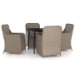 vidaXL Juego de comedor de jardín 5 piezas con cojines marrón vidaXL Juego de comedor de jardín 5 piezas con cojines marrón