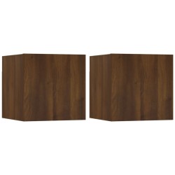 vidaXL Muebles para TV de pared 2 uds roble marrón 30,5x30x30 cm