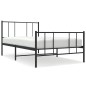 vidaXL Estructura de cama con cabecero y estribo metal negro 90x190 cm vidaXL Estructura de cama con cabecero y estribo metal negro 90x190 cm