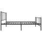 vidaXL Estructura de cama con cabecero y estribo metal negro 90x190 cm vidaXL Estructura de cama con cabecero y estribo metal negro 90x190 cm