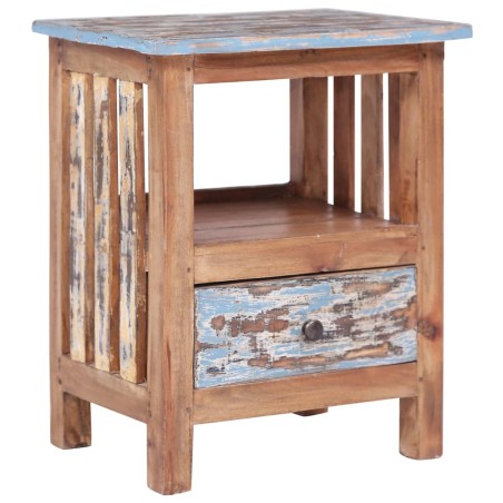 vidaXL Mesita de noche de madera maciza reciclada 41x30x50 cm