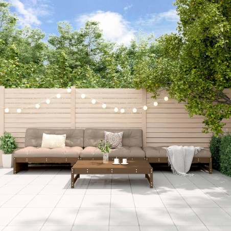 vidaXL Juego de muebles jardín 4 pzas madera maciza pino marrón miel