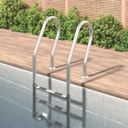 vidaXL Escalera para piscina acero inoxidable 304 54x38x158 cm