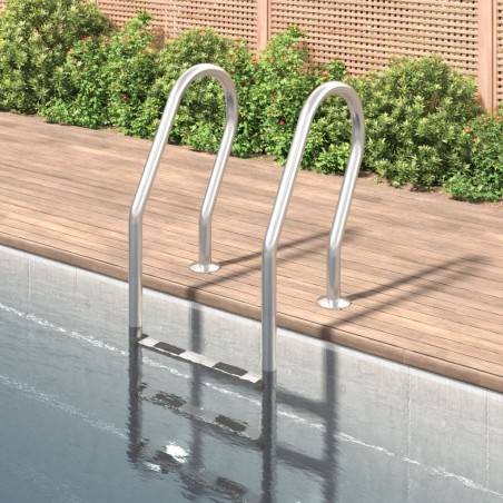 vidaXL Escalera para piscina acero inoxidable 304 54x38x158 cm