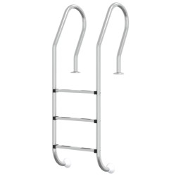 vidaXL Escalera para piscina acero inoxidable 304 54x38x158 cm