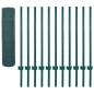 vidaXL Valla de malla alambre con postes acero 25x0,5 m verde