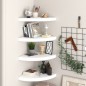 vidaXL Estantes flotantes de esquina 4 uds MDF blanco 35x35x3,8 cm vidaXL Estantes flotantes de esquina 4 uds MDF blanco 35x35x3,8 cm