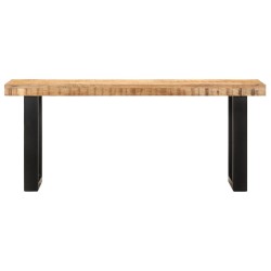 vidaXL Banco de madera maciza de mango sin tratar y acero 110 cm