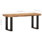 vidaXL Banco de madera maciza de mango sin tratar y acero 110 cm vidaXL Banco de madera maciza de mango sin tratar y acero 110 cm