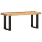 vidaXL Banco de madera maciza de mango sin tratar y acero 110 cm vidaXL Banco de madera maciza de mango sin tratar y acero 110 cm
