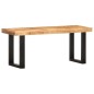 vidaXL Banco de madera maciza de mango sin tratar y acero 110 cm vidaXL Banco de madera maciza de mango sin tratar y acero 110 cm