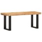 vidaXL Banco de madera maciza de mango sin tratar y acero 110 cm vidaXL Banco de madera maciza de mango sin tratar y acero 110 cm