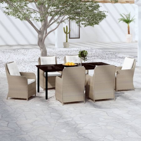 vidaXL Juego de comedor de jardín 7 piezas marrón