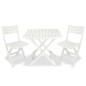 vidaXL Mesa y sillas bistró de jardín plegables 3 pzas plástico blanco vidaXL Mesa y sillas bistró de jardín plegables 3 pzas plástico blanco