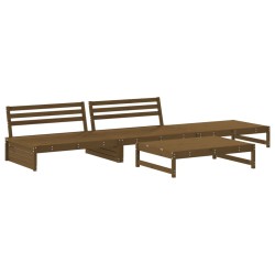 vidaXL Juego de muebles jardín 4 pzas madera maciza pino marrón miel
