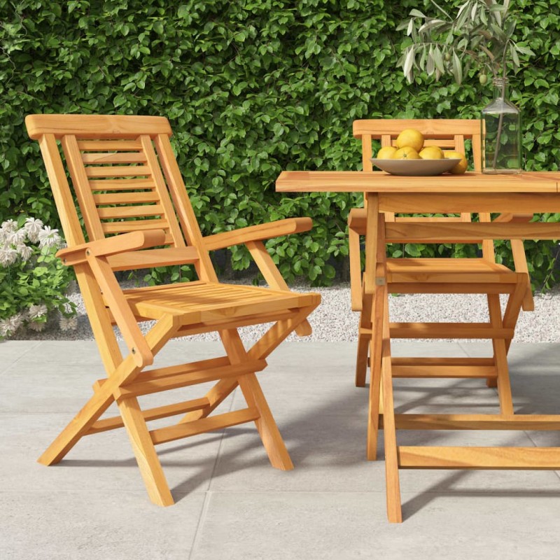 vidaXL Sillas de jardín plegables 2 uds madera maciza teca 56x63x90 cm vidaXL Sillas de jardín plegables 2 uds madera maciza teca 56x63x90 cm