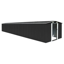 vidaXL Cobertizo jardín acero galvanizado gris antracita 257x779x181cm