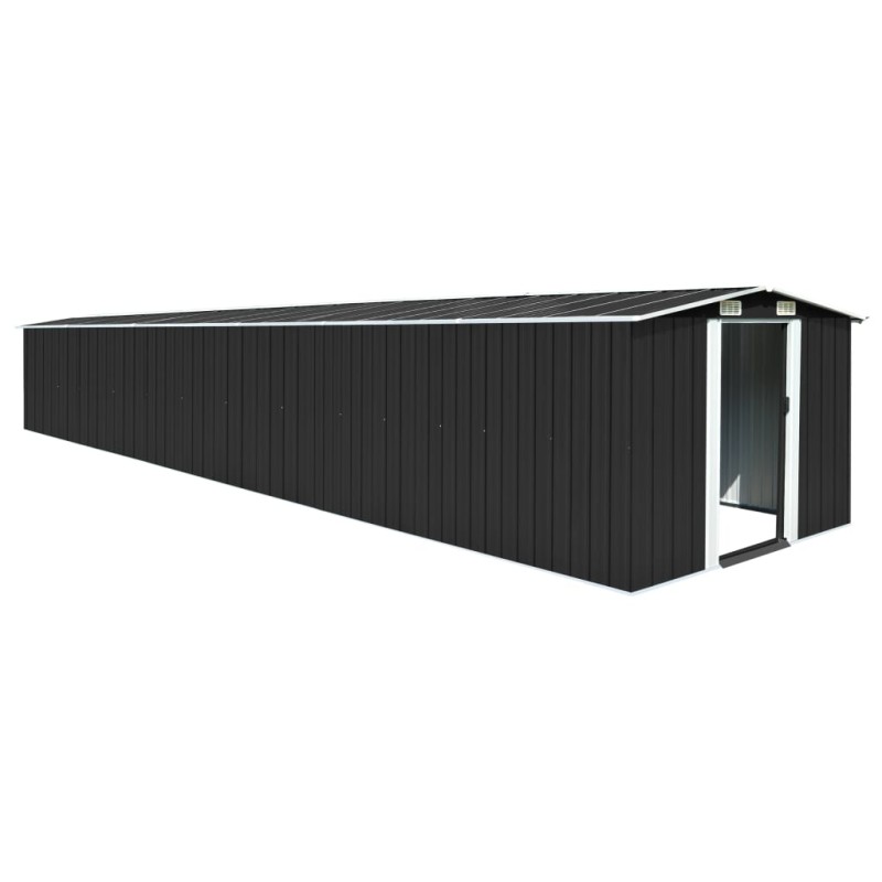 vidaXL Cobertizo jardín acero galvanizado gris antracita 257x779x181cm vidaXL Cobertizo jardín acero galvanizado gris antracita 257x779x181cm