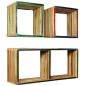 vidaXL Estantes de pared de madera reciclada de teca maciza 3 piezas vidaXL Estantes de pared de madera reciclada de teca maciza 3 piezas