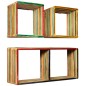 vidaXL Estantes de pared de madera reciclada de teca maciza 3 piezas vidaXL Estantes de pared de madera reciclada de teca maciza 3 piezas