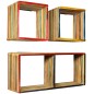 vidaXL Estantes de pared de madera reciclada de teca maciza 3 piezas vidaXL Estantes de pared de madera reciclada de teca maciza 3 piezas