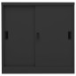 vidaXL Armario de oficina puerta corredera acero antracita 90x40x90cm