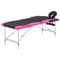 vidaXL Camilla de masaje plegable 2 zonas aluminio negro y rosa vidaXL Camilla de masaje plegable 2 zonas aluminio negro y rosa