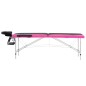 vidaXL Camilla de masaje plegable 2 zonas aluminio negro y rosa vidaXL Camilla de masaje plegable 2 zonas aluminio negro y rosa