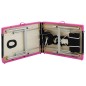 vidaXL Camilla de masaje plegable 2 zonas aluminio negro y rosa vidaXL Camilla de masaje plegable 2 zonas aluminio negro y rosa