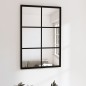 vidaXL Espejo de pared metal negro 60x40 cm