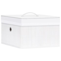 vidaXL Cajas de almacenamiento de bambú 4 unidades blanco