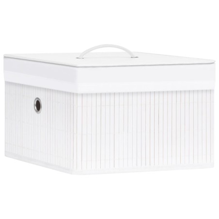 vidaXL Cajas de almacenamiento de bambú 4 unidades blanco