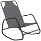 vidaXL Tumbona mecedora 2 unidades de acero y textilene gris vidaXL Tumbona mecedora 2 unidades de acero y textilene gris